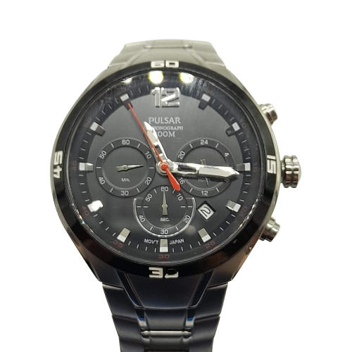 Mens Silver Pulsar Watch VD53-X354 – Ticking, Very Good USED Condition (GE 1427050)