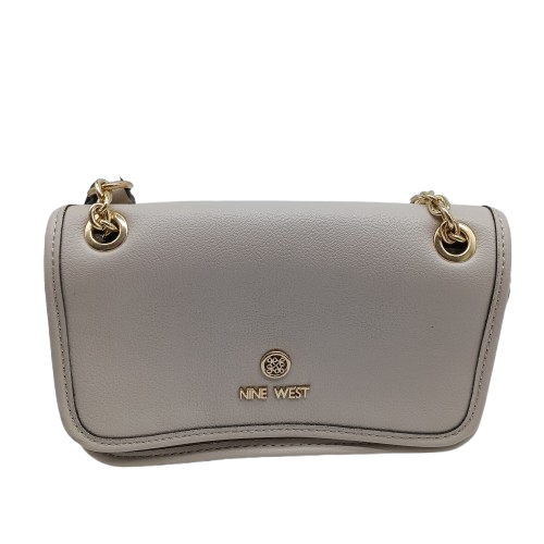 Ladies Nine West Saoirse Mini Convertible Crossbody Flap, Cement, Excellent USED Condition (CP 1383492)