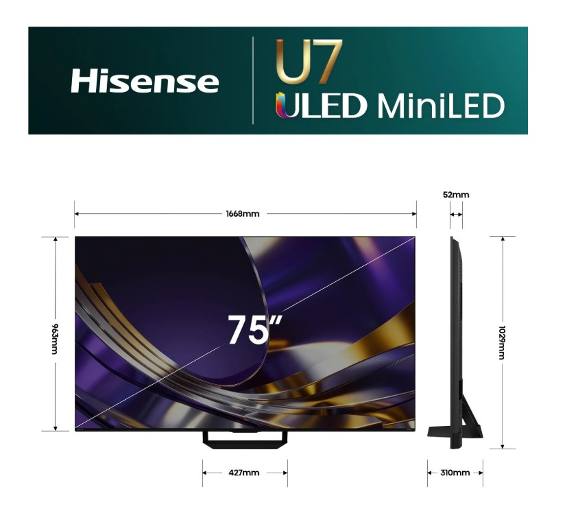 Hisense 75 Inch U7 Mini-LED 4K Smart TV 75U7SAU (Pickup Only)  ( NEW IN BOX ) ( LE )