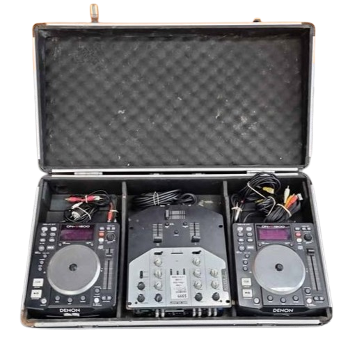 Denon DJ Mixer Setup – DN-S1200 with Hard Case, 2x DN-S1200 Turntables & Cords – Pickup Only (WR)