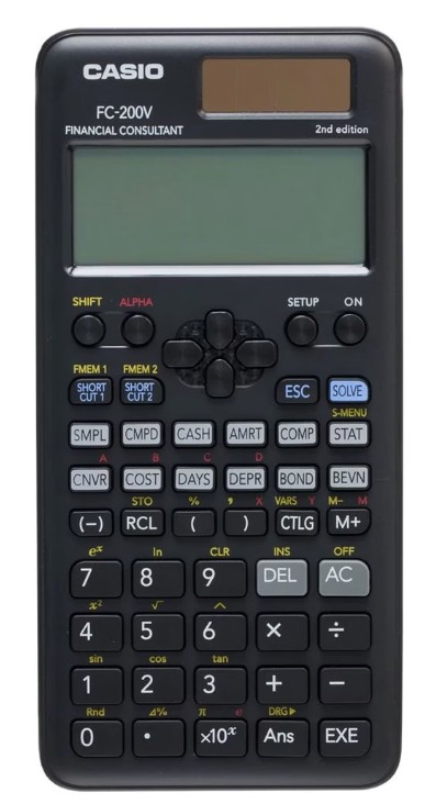 CASIO FC-200V Financial Calculator Black (LE)