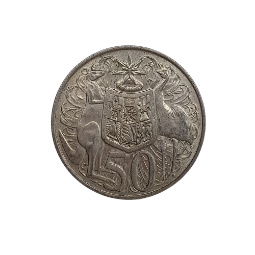 1966 Australian Round Circulated 50 Cent Coin 80% Silver (LN)
