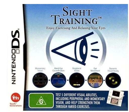 Nintendo DS Sight Training, Good Condition With Case + Manual
