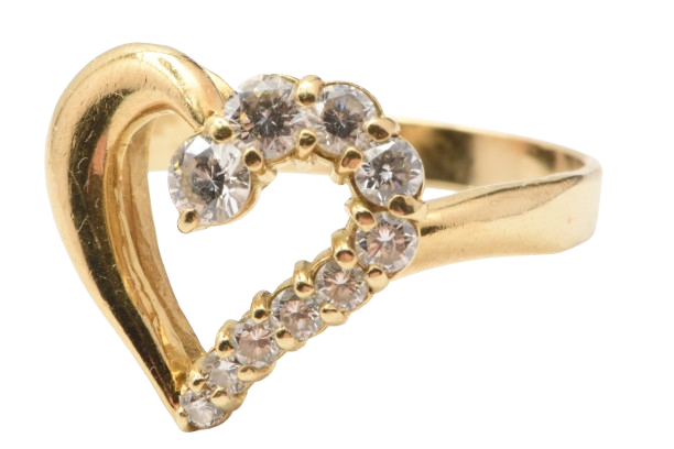 Ladies 18ct Yellow Gold Brilliant Cut Diamond Open Heart Ring 0.33ct TDW With Valuation (MR)