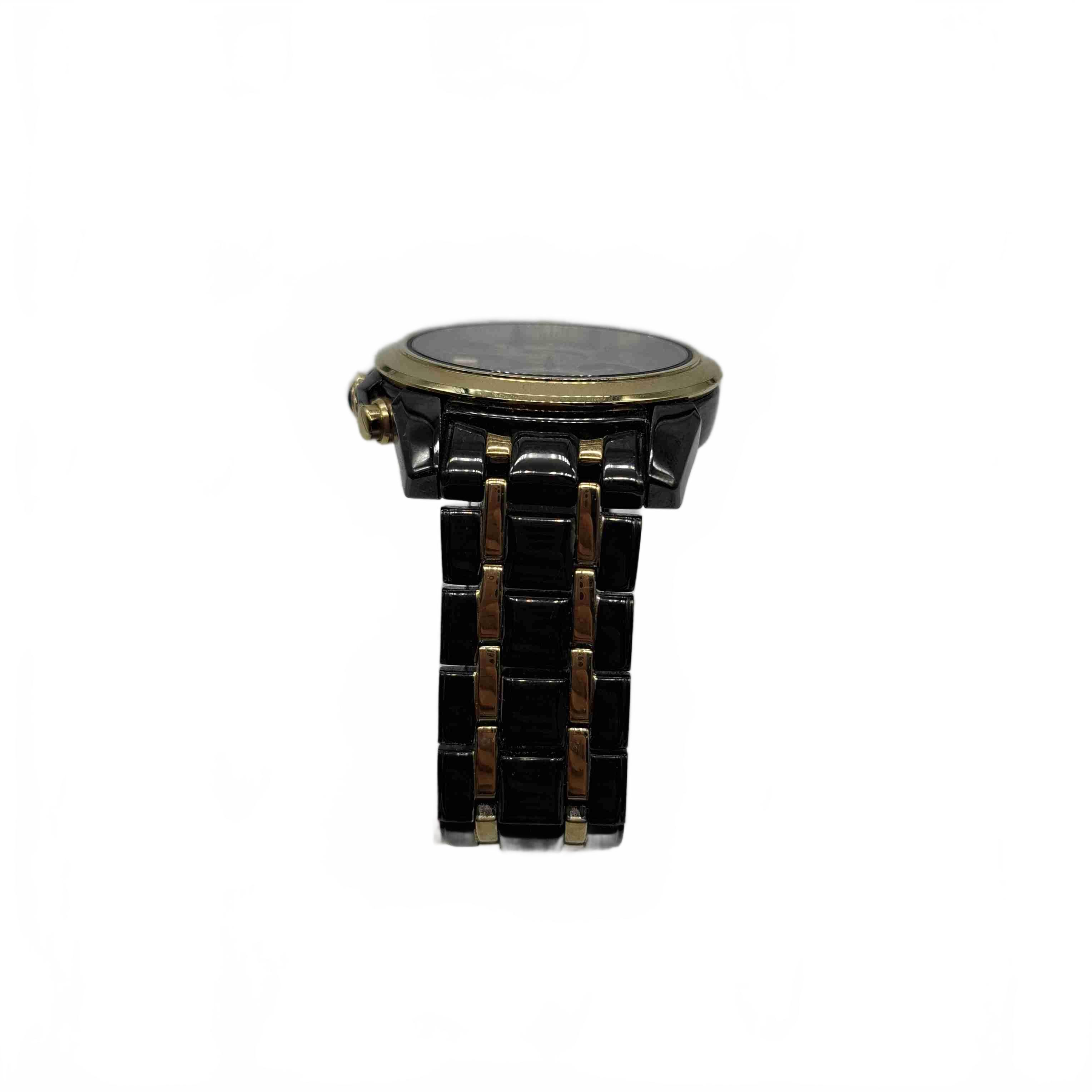 Seiko V172-0AN0 Black Gold Steel Band Watch (WR 1423165)