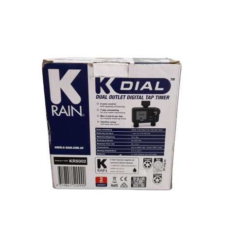 K-Rain K Dial Single Outlet Digital Tap Timer (Like New) (MR)