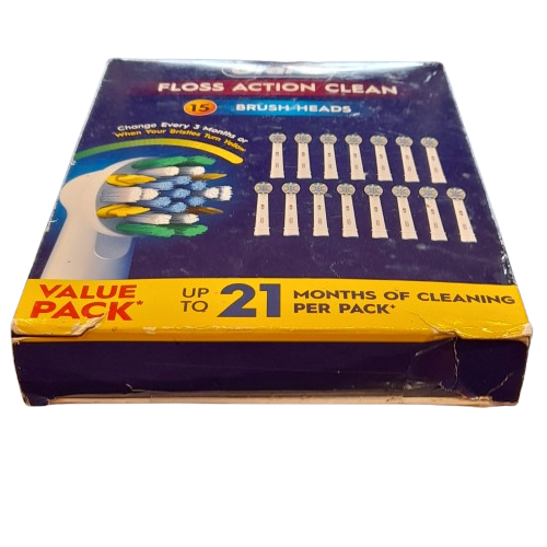 Oral-B Floss Action Clean Replacement Toothbrush Heads, Pack of 15 ( Sealed )