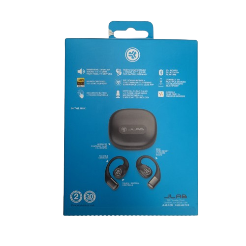 JLab Epic Open Sport True Wireless Earphones Black (EBEPOPSPRTRBLK82) (LN)