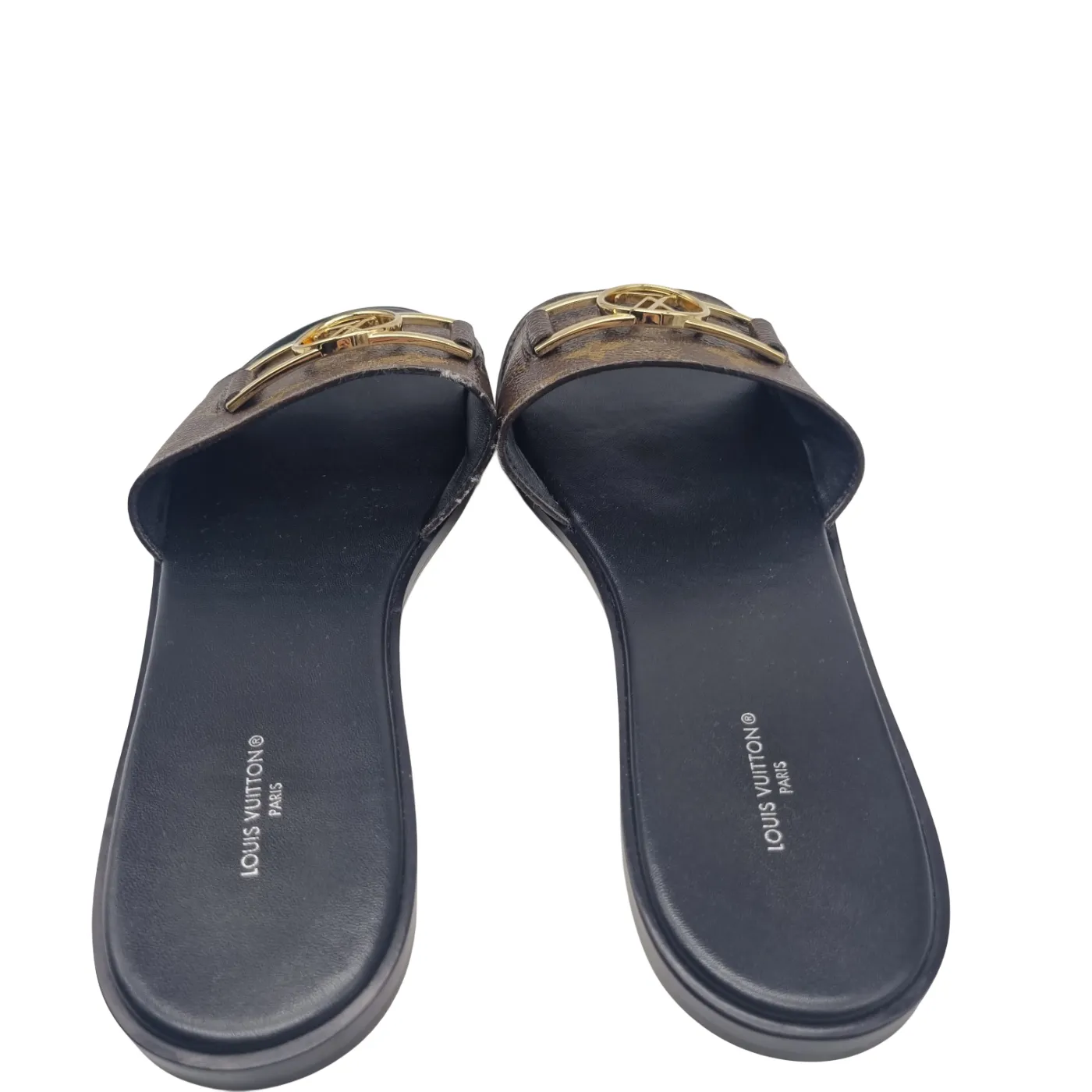 Louis Vuitton Lock It Flat Mule Brown Size 41 With Dustbags, Receipt and Carry Bag (wr1376357)
