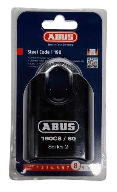 ABUS 190CS/60 Series 2 Combination Weatherproof Steel Heavy Duty Padlock Like New