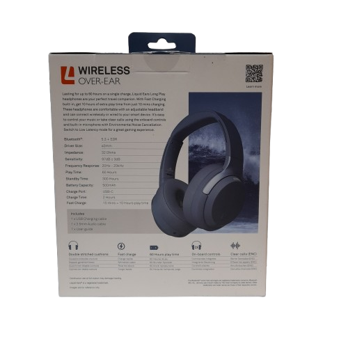 Liquid Ears Long Play Bluetooth Headphones Blue (In The Box) (MR)