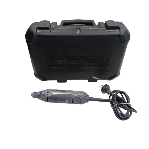 Dremel 240V Corded Rotary Tool 4200, Grey, Acceptable USED Condition, With Attachments + Hard Case (One Clip Damaged) (NA)