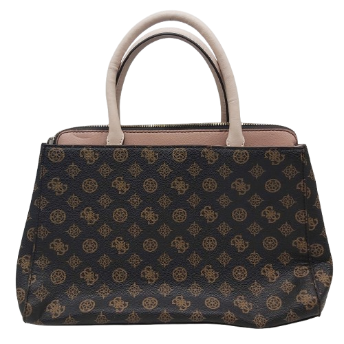 Ladies Guess Handbag With Crossbody Strap – Brown/Pink