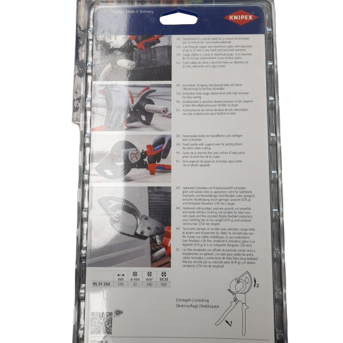 Knipex Cable Cutters 95 31 250 Red (LN)