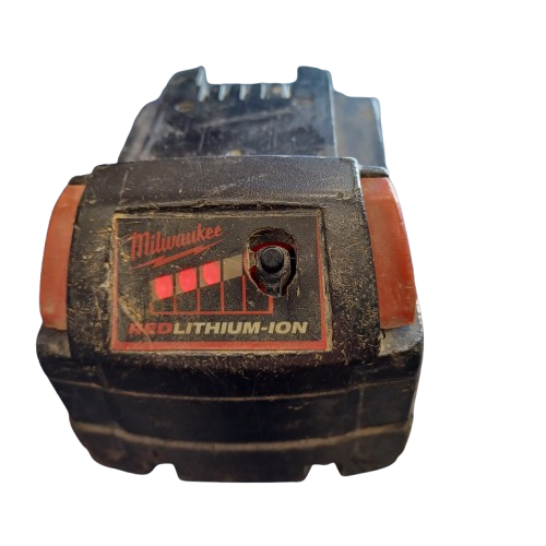 Milwaukee M18 B5 18V 5.0Ah RedLithium Battery Sold as is wear and tear bitton missing cover on front (LE)