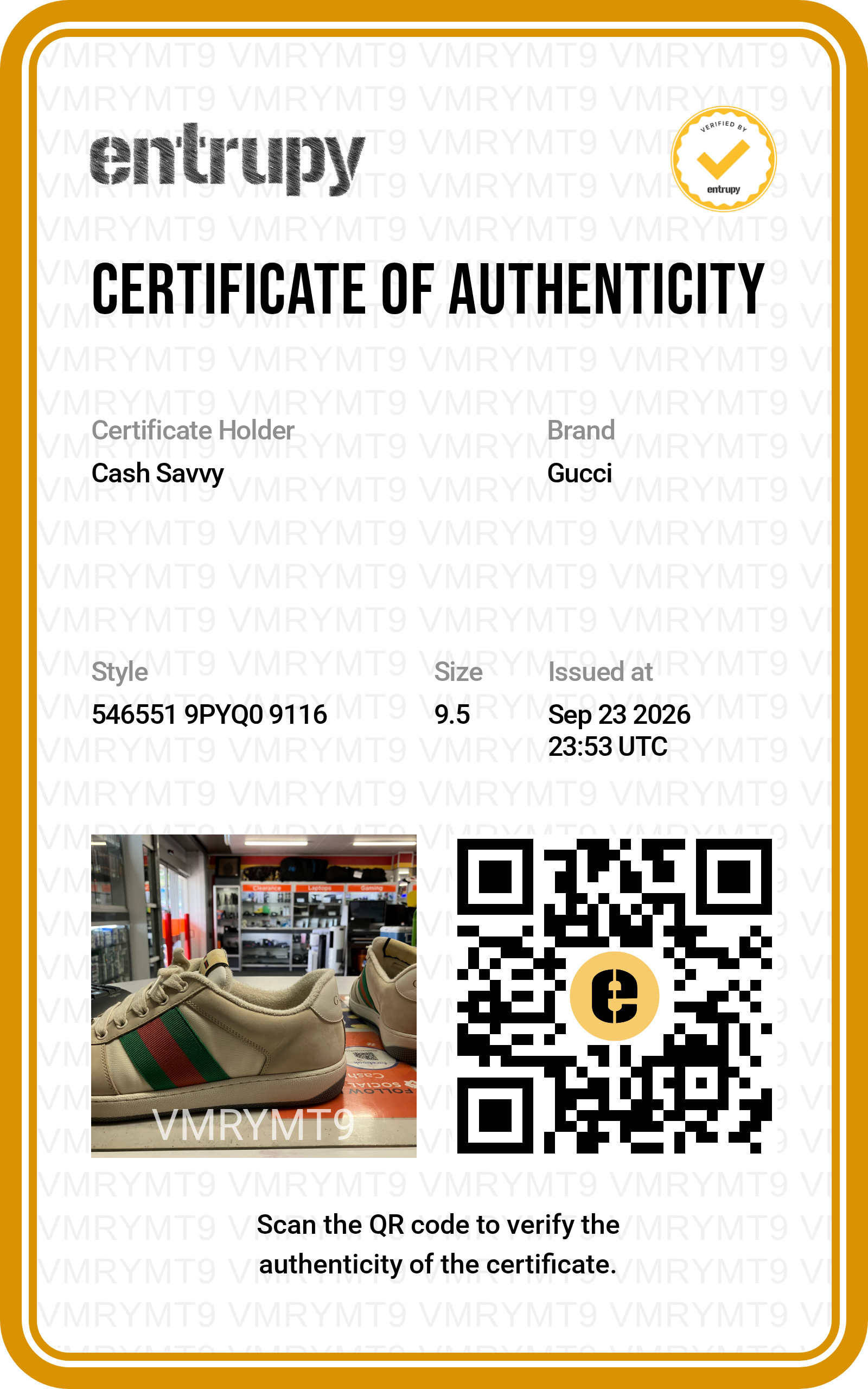 GUCCI SHOES SCREENER SIZE 9 1/2 CREAM GREEN RED TESTED (1413655) (NG) Entrupy Certification
