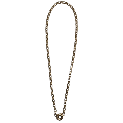 9CT Yellow Gold Belcher Necklace with Euro Bolt Clasp 375 – 16.9g, 45cm, 4mm Wide