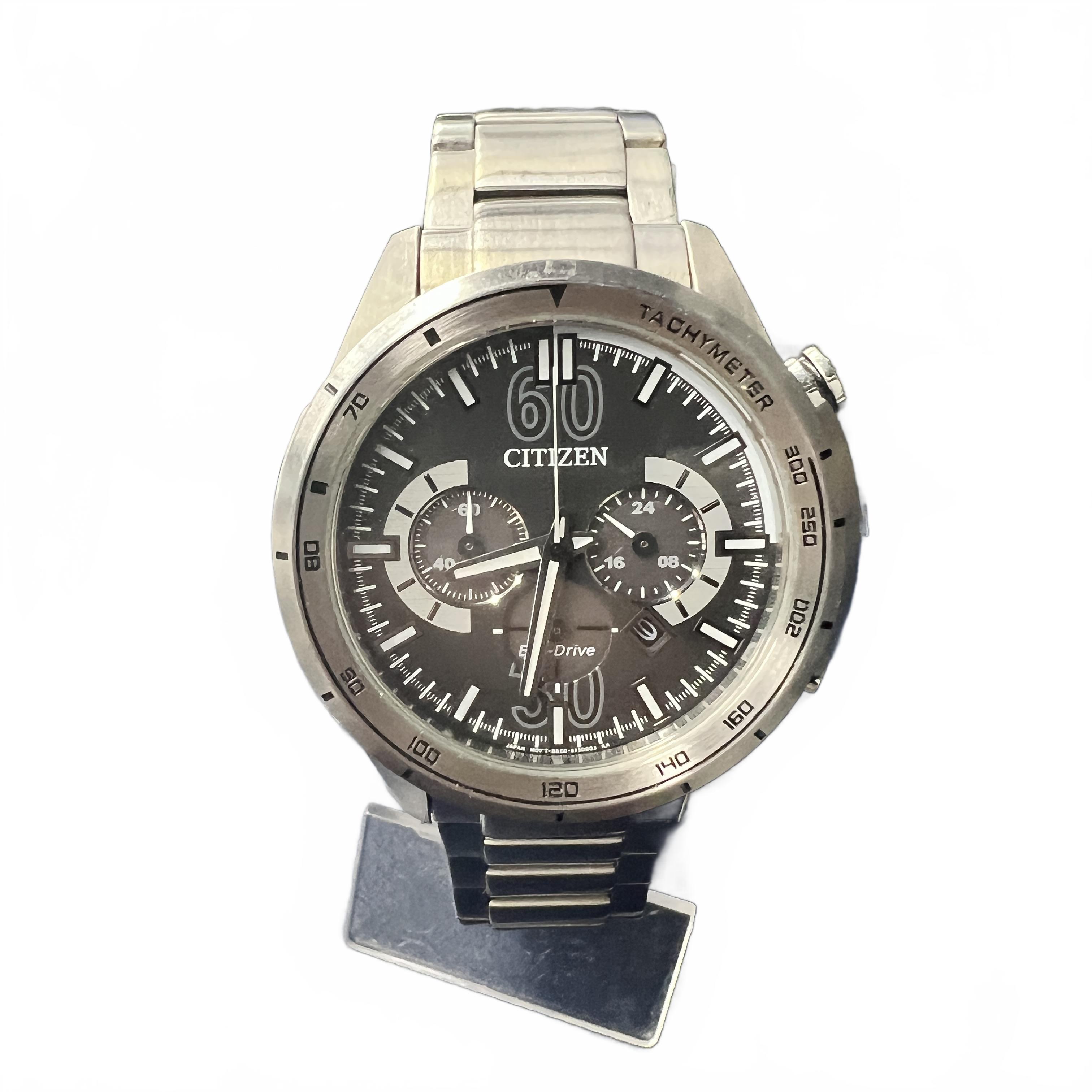 Citizen Eco-Drive B620-S091349 Men’s Silver Steel Chronograph Watch