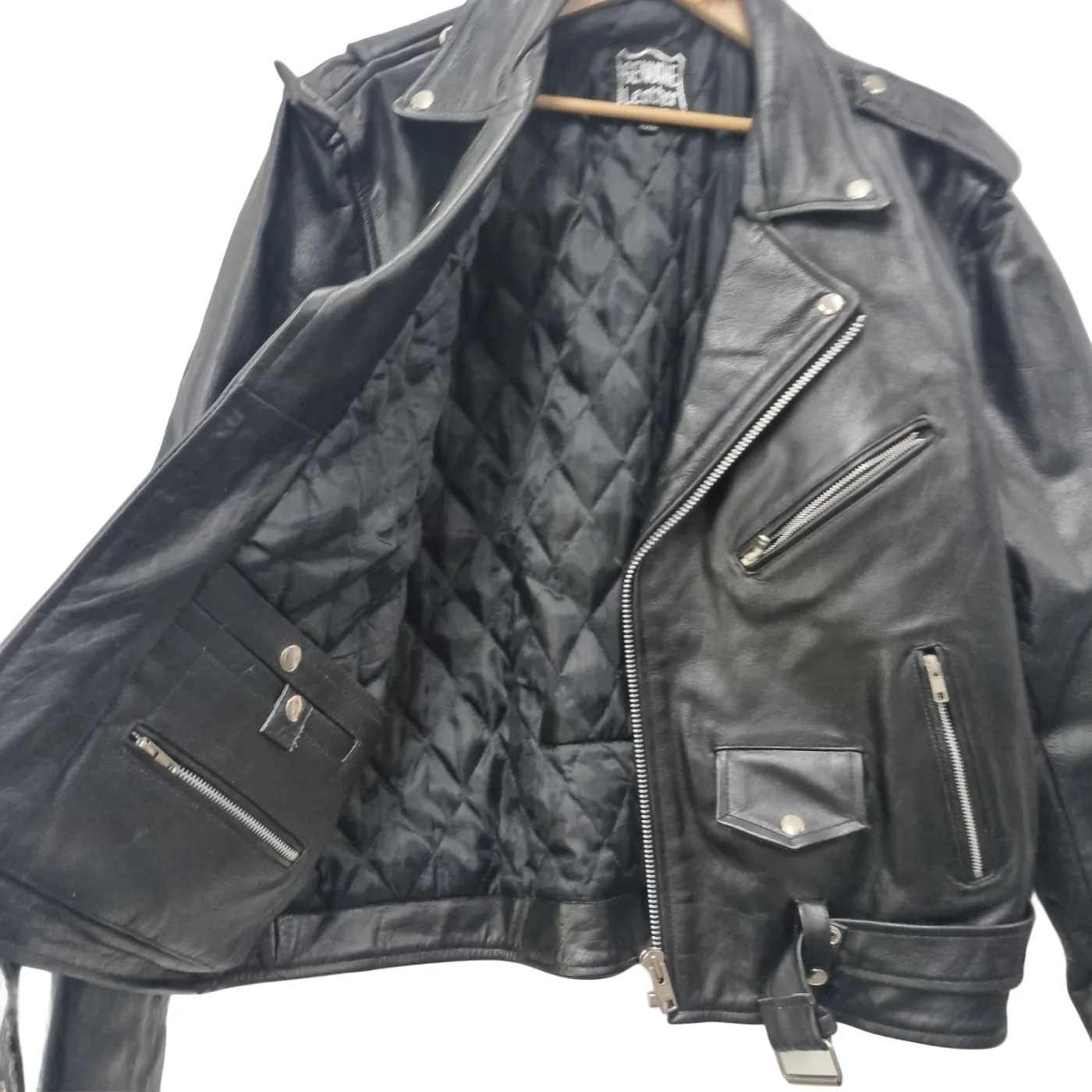 GENUINE LEATHER Black Leather Jacket XXL (WR 1410647)