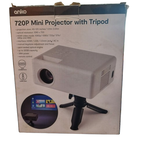 Anko 720P Mini Projector With Tripod ( NEW IN BOX ) ( LE )