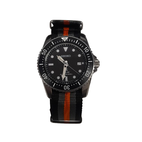Seiko V147-0CS0 Solar Unisex Prospex Divers Watch Canvas Band No Accessories (MR)