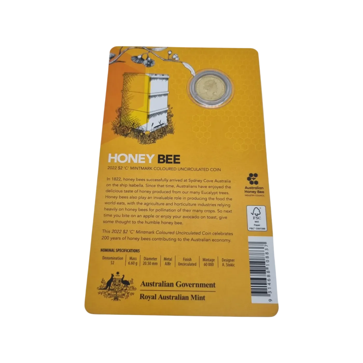 Royal Australian Mint – 2022 $2 MintMark Coloured Uncirculated Coin