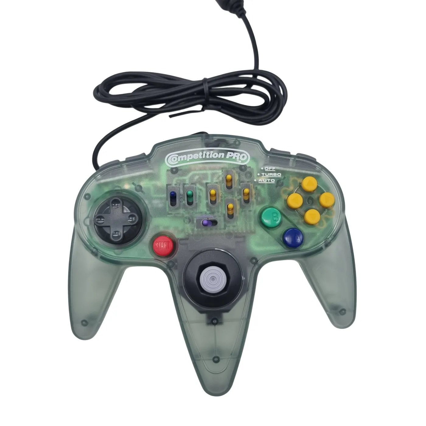 NS64 Competition Pro Controller Clear In Box With Manual (WR 1398704)