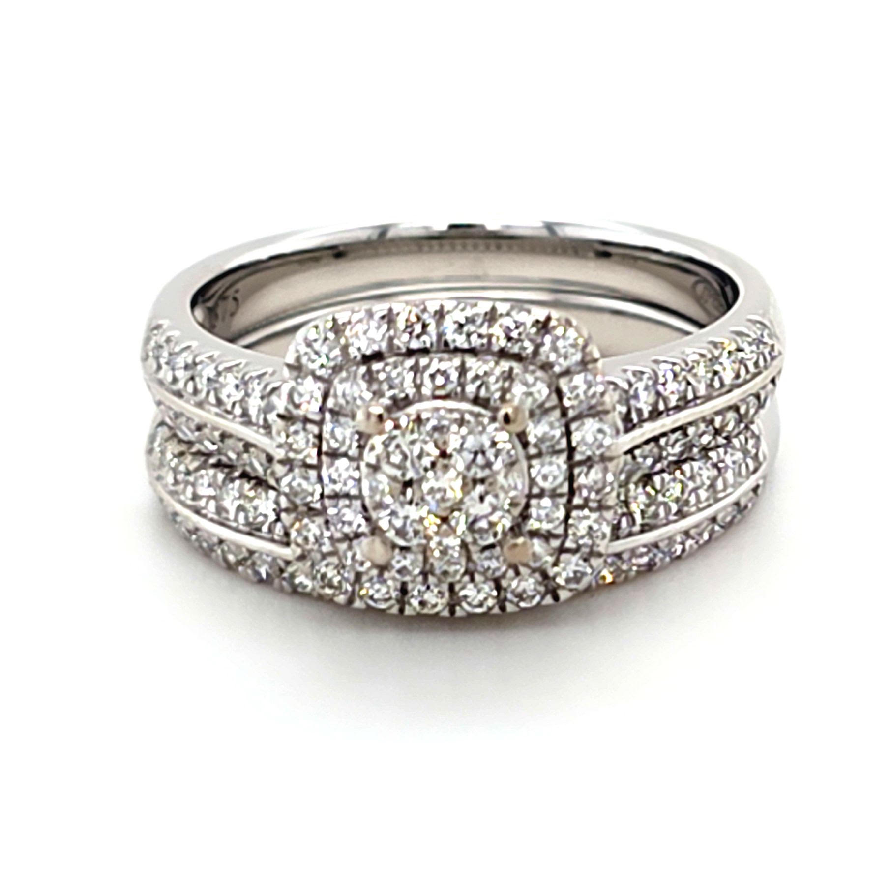 Ladies 9ct white Gold Diamond Ring – Total WEight 5.5 Grams – Ring Size M (MR)