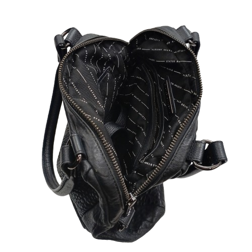 Genuine Status Anxiety Leather Handbag Black With Strap (NA 1424900)