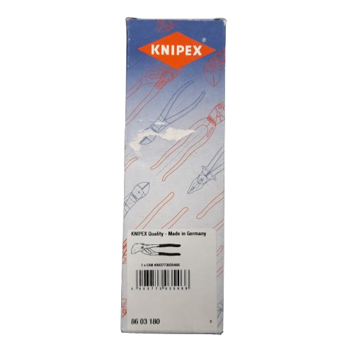 Knipex Plier Wrench, 180 mm Overall, Angled, Bent, Flat, Straight Tip