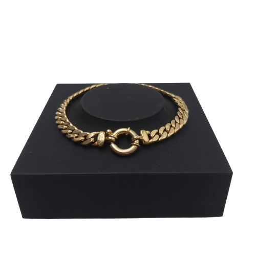 9CT Yellow Gold Curb Bracelet with Bolt Ring Clasp – 10.4g, 20.0cm, 6mm Wide