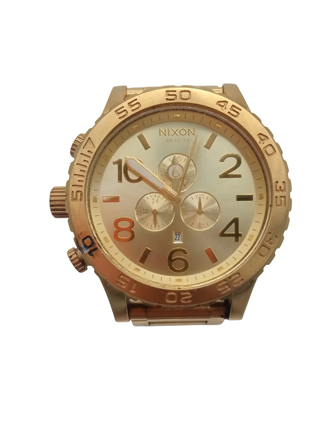 Men’s Nixon 51-30 Chrono Watch – Gold, 280.5 Gms (wr 1339899)