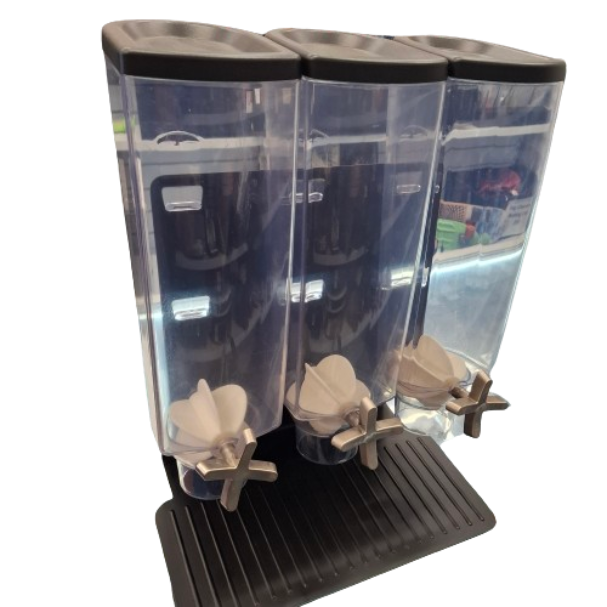 Rosseto Food Dispenser Triple EZ-Pro Black And Clear  (JN)