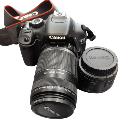 Canon Camera EOS 550D Black With Smaller Lens And Strap In The Bag