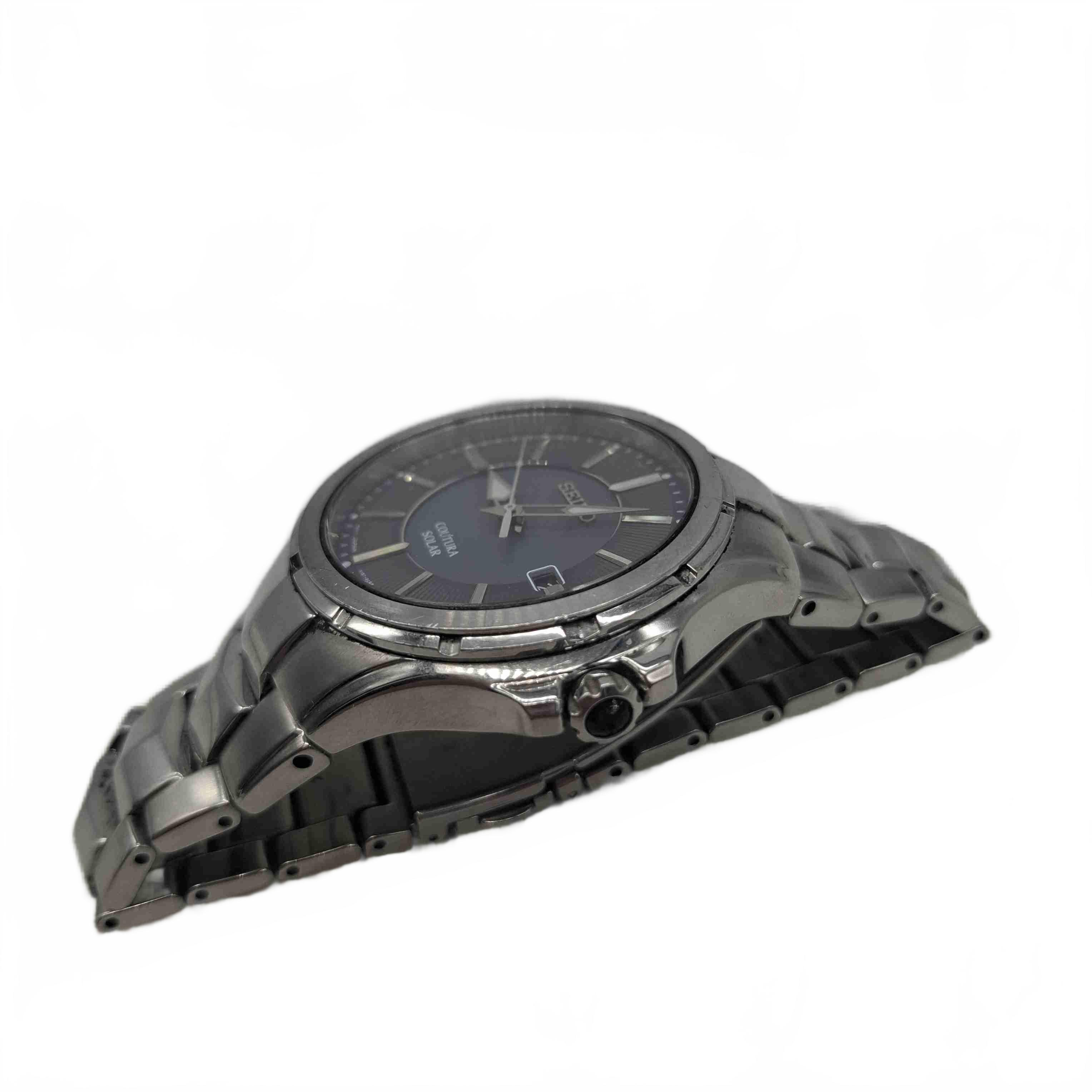 Seiko Watch V157-0BL0 Silver Steel Analogue Grey Sapphire Crystal (WR 1432743)