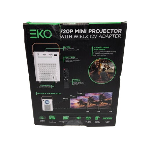 EKO K720PUSBC12V 720P Mini Projector in Box (LN)