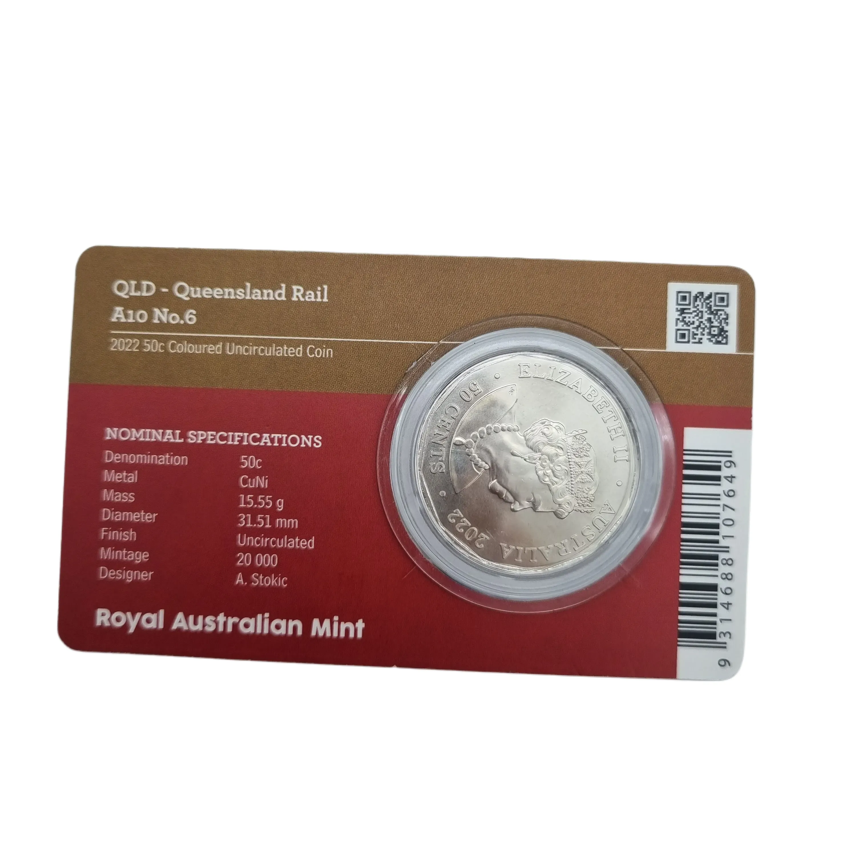 2022 50c Steam Power QLD No. 6 Uncirculated Coin
