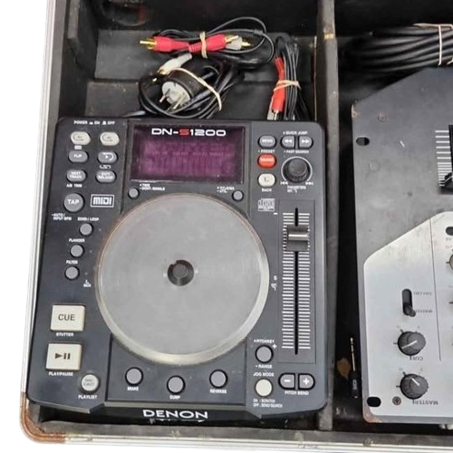 Denon DJ Mixer Setup – DN-S1200 with Hard Case, 2x DN-S1200 Turntables & Cords – Pickup Only (WR)