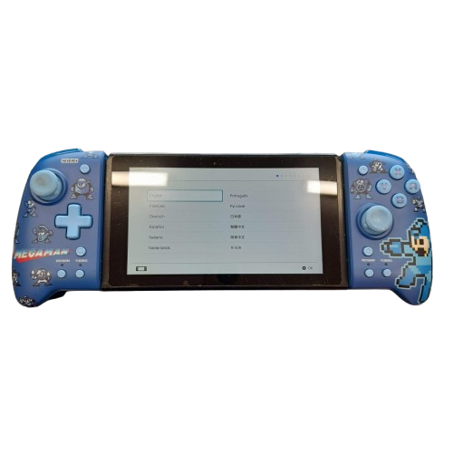 Nintendo Switch Console – No Charger or Dock – With MegaMan Comfort Grip Joy-Con Attachments – Condition as Pictured