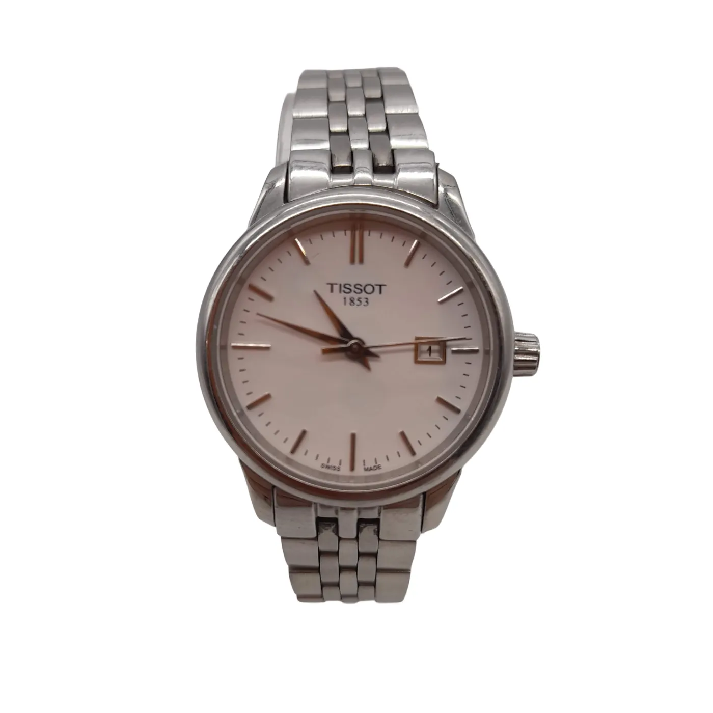 Tissot 1853 Ladies Silver Watch with White Dial and Stainless Steel Band (WL)