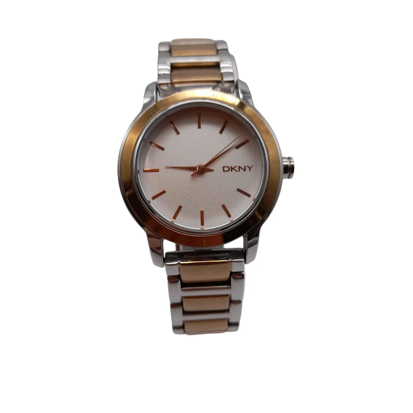 DKNY NY-2211 Silver And Gold Stainless Steel Analogue Watch With Box (WL1417376)