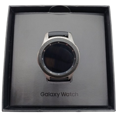 Samsung Galaxy Watch SM-R800, Silver, Acceptable Condition, Missing Button Covers, With Box, Charger + Spare Straps (WR 1376171_