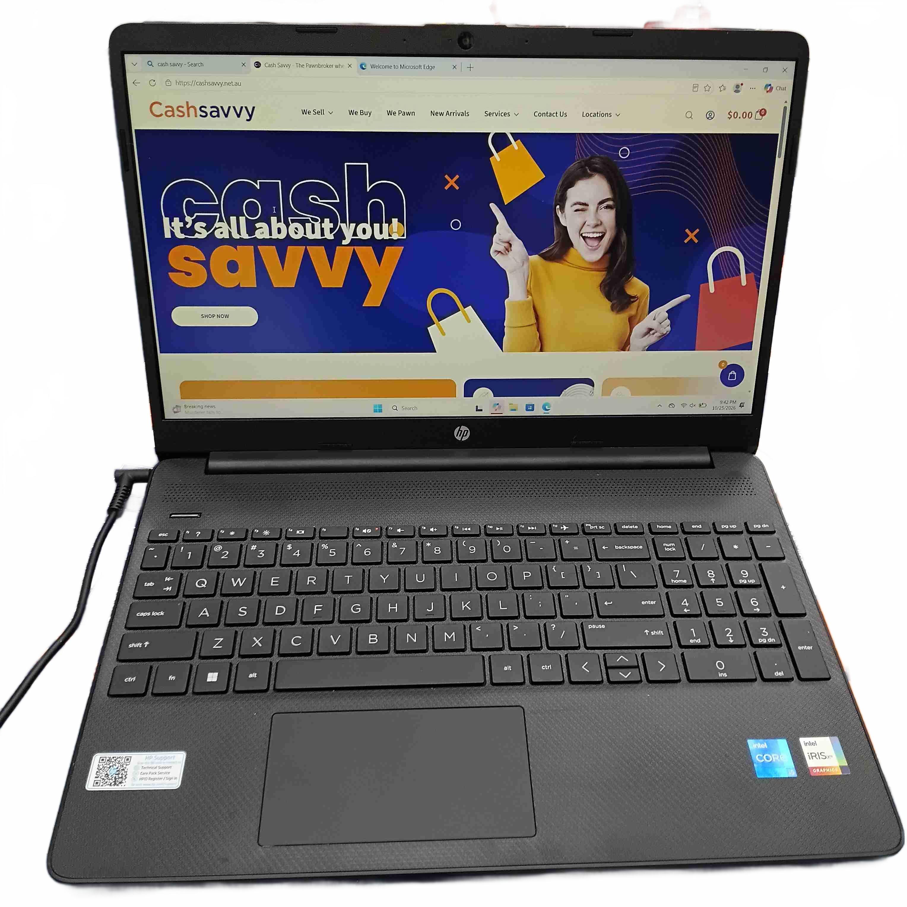 Hp Laptop 15s-Fq5240tu I5-1235U 8GB RAM 256GB SSD, Black, Excellent USED Condition, With Charger + Asus USB Mouse (WR 1435242)