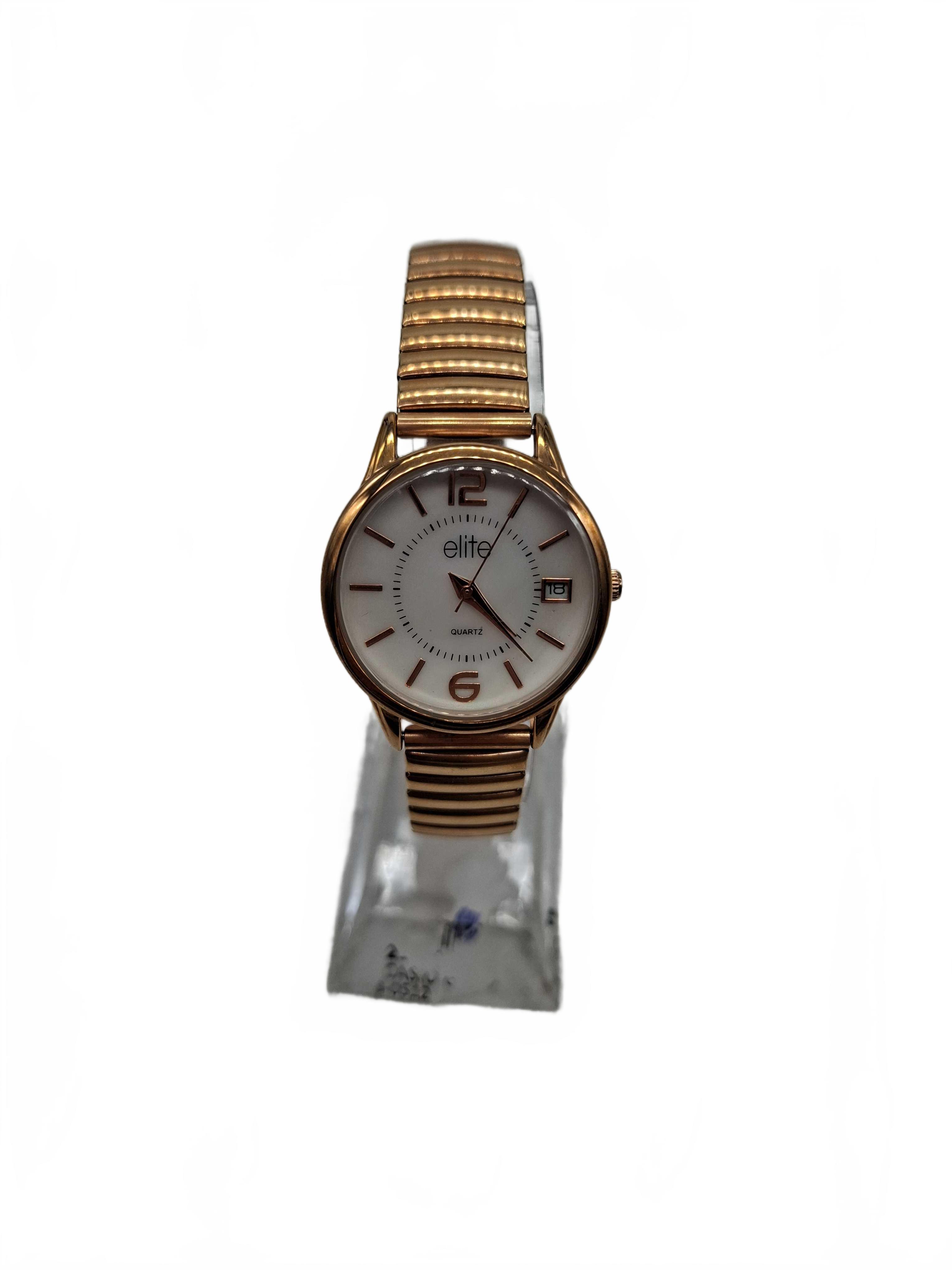 Elite Watch 5088250 Gold Stainless Steel Band Analogue White Glass Round (WR 1428955)