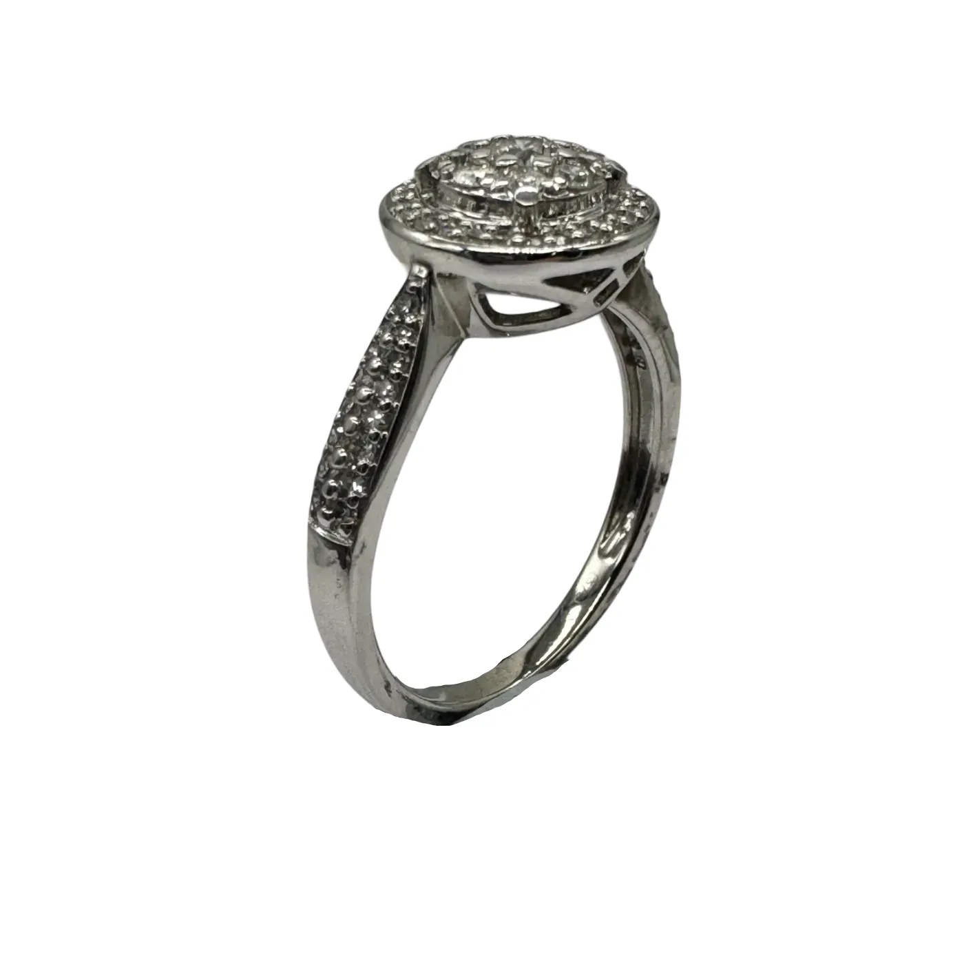 Ladies 9ct White Gold 65 Brilliant & Single Cut Diamond Cluster Ring 0.66ct TDW O 1/2 7 With Valuation (WR 1285586)
