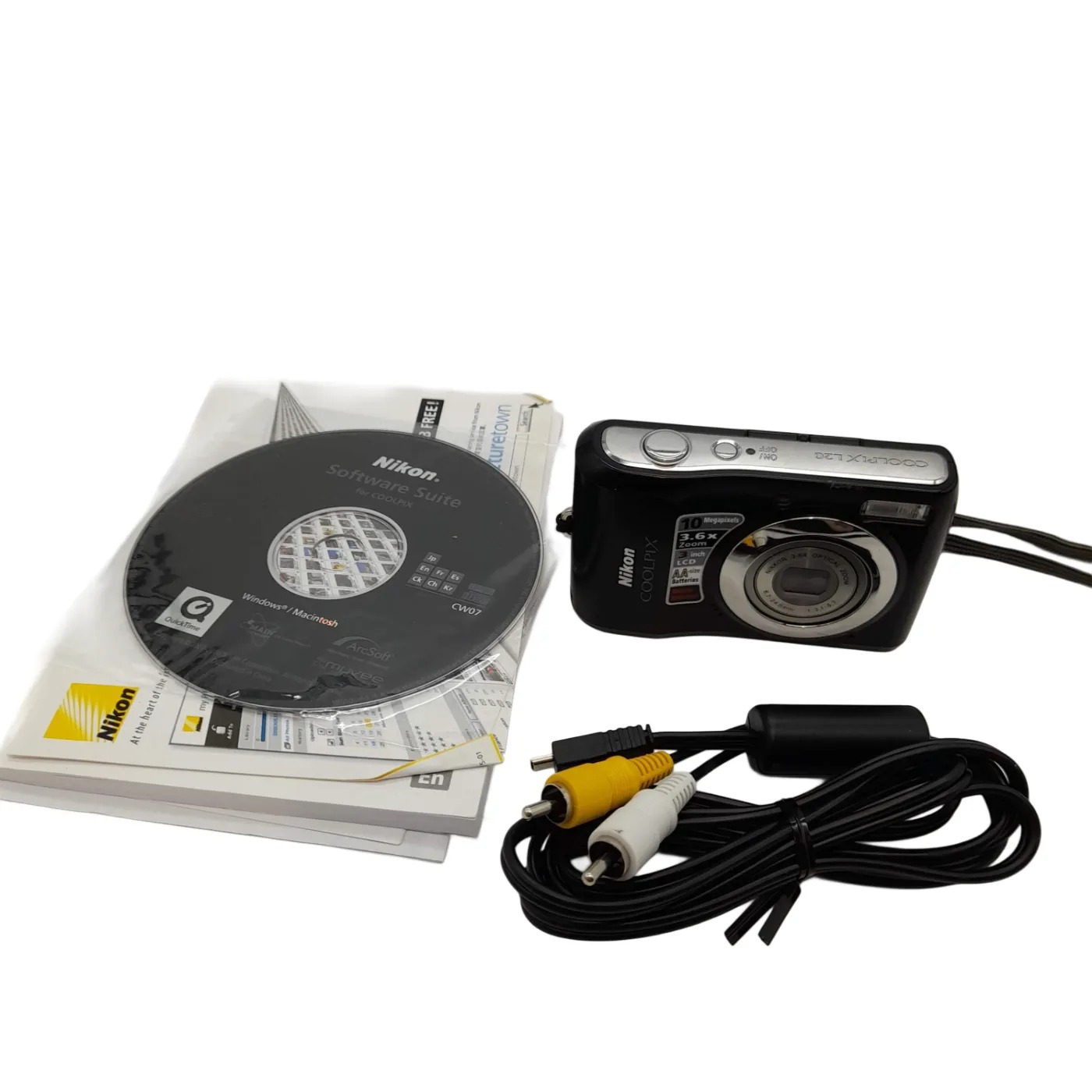 Nikon Digital Camera Coolpix L20 + Box + Manual + USB (WL 1418529)