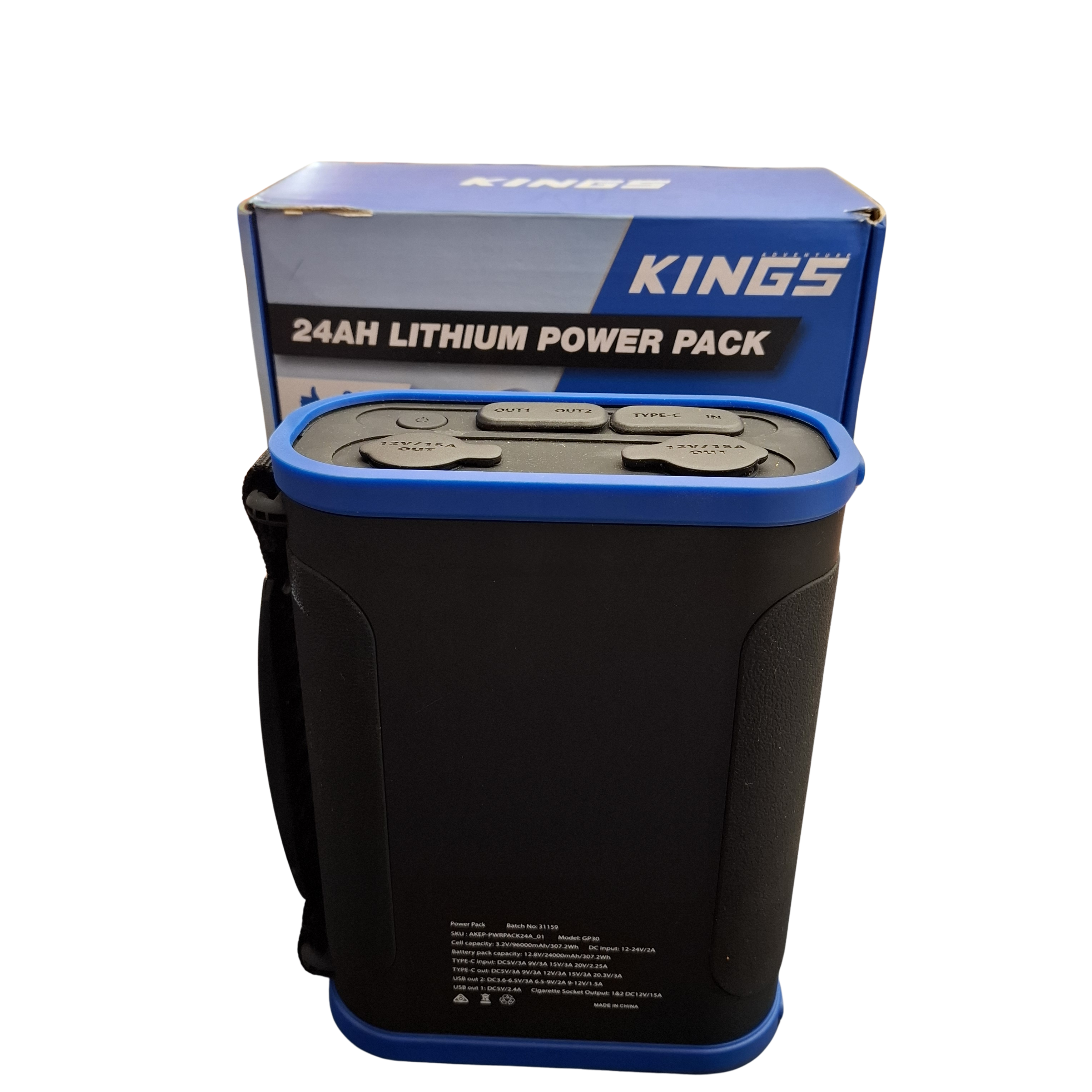 Kings GP30 24Ah Portable Battery Pack Blue And Black (1434826) (JN)