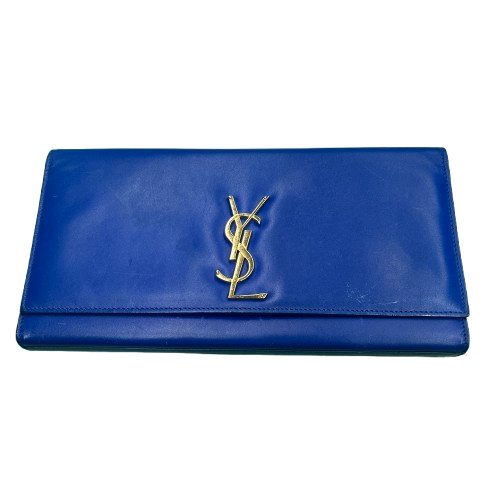 Saint Laurent Cassandre Clutch Bag Smooth Blue (MK)