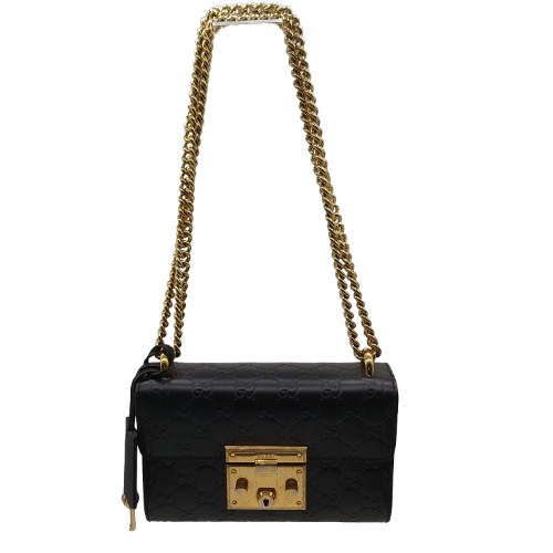 Ladies Black Gucci Small Padlock Crossbody Handbag With Keys And Authenticity Certificate – Good Condition (CP-1358770)