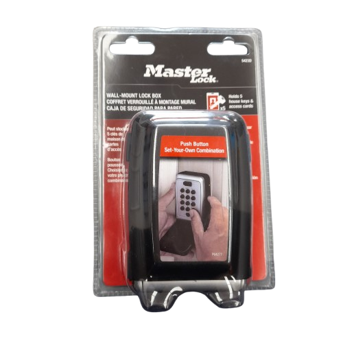 Master Lock 5423D Push Button Wall Mount Lock Box Black (LN)